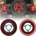 Spare Tire Brake Light Fit for 2018-2025 Jeep Wrangler JL JLU, Tail Light Rear LED Ring Wheel Light Plug and Play Red Lens