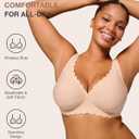 COOL CUTE Jelly Bras for Women Wireless Comfort Bralette for Women Seamless Everyday Bra Soft Support Invisible T-Shirt Bra (Beige, L)