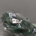 Pre-lit Artificial Christmas Garland, Green Rattan with Silver Flower Decorations and Battery Operated LED Lights for Home Stairs Fireplace Front Porch Door Display Indoor Outdoor Christmas Decor -9FT