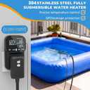 120V 1800W Immersion Electric Water Heater,Submersible Water Heater with Thermostat & GFCI . Suitable for Sinks, Bathtubs, Washbasins, Small Swimming Pools, Water Storage Tanks, Hot Tubs and Buckets
