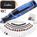 8V Cordless Rotary Tool Kit with 135pcs Accessories, 2.8Ah Battery Rechargeable Engraving Pen with LED Light, 5-Speed 30000RPM Power Rotary Tools for Drilling Grinding Sanding Polishing Cutting (blue+black)
