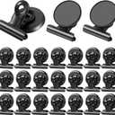 24Pack Strong Fridge Magnets Magnetic Clips Bulldog Clips Perfect for Refrigerator Whiteboard Magnets Photo Displays Home School Use Magnets for Whiteboard Heavy Duty Magnetic Clips(Black)