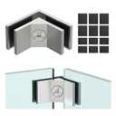 LukLoy Railing Glass to Glass Clamp, Brushed Stainless Steel 304 Bracket for Balustrade Railing Pool Fence (1, 90 Degree)