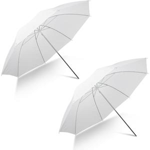 [2 Pack] Photography Umbrella Diffuser Kit,43"/110cm White Translucent Soft Umbrella Diffuser for Studio/Outdoor Photo and Video Lighting Accessories (2 * 43" White)