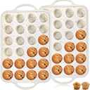 2 Pieces Silicone Muffin Pans, Metal Frame Cupcake Pan with Handles, 24 Mini Cups Non-Stick Muffin Mold Tray for Baking Muffin, Tart, Cakes, Bread, Egg Bites