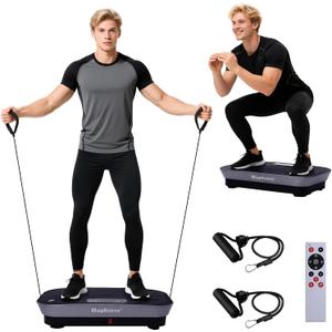 Vibration Plate Machine,180 Speeds Shake Plate for Lymphatic Drainage Weight Loss, Vibrating Fitness Platform 460LB Capacity Whole Body Workout with Bluetooth Home Exercise Gym Equipment for Women Men (Feather Silver)