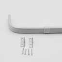 Yafa Home Fashion Heavy Duty Single Standard Adjustable Curtain Rod Hardware Included, Projection distance from the wall 2.5 inches(White, 26"-48")