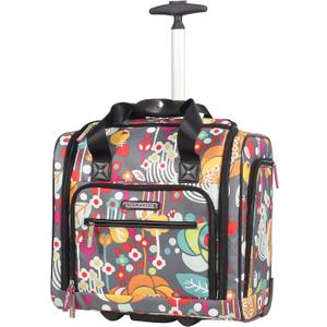Lily Bloom Designer 15 Inch Carry On - Weekender Overnight Business Travel Luggage - Lightweight 2- Rolling Wheels Suitcase - Under Seat Rolling Bag for Women (Bliss)