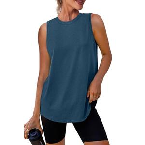 XIEERDUO Lightweight Tank Tops for Women High Neck Workout Athletic Running Sleeveless Shirts Dark Blue S