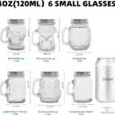 6 Pcs 4 oz Mini Mason Jar Mugs Mason Jar Mugs with Handles and Lids Small Drinking Glass and DIY Favor Decor Wedding Bridal Shower Party Supplies for Drinks, Gifts, Candles and Crafts