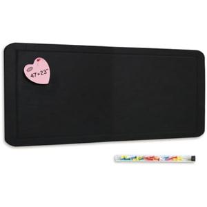 Feltor Felt Bulletin Board, 47"x23" Vision Board Contains 20 Push Pins (Random Color) School Home Wall Acoustic Panel - Black