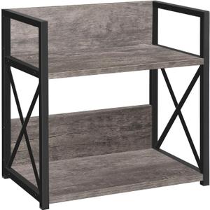 YINMIT Countertop Shelf Organizer,Coffee Bar Accessories,Spice Rack,Coffee Counter Shelf,2 Tier Coffee Organizer Station for Mugs,Cups,Cream,Syrup(Rustic Grey, Medium)