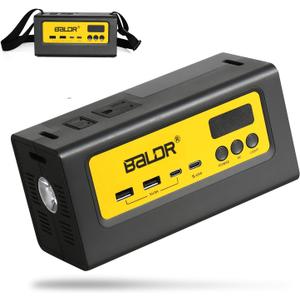 BALDR Portable Power Station 28000mAh, 90Wh LiFePO4 Battery Backup Camping Solar Generator Fast Charging with AC Outlet 150W Peak Power Bank for Home Backup Outdoor Emergency (100W)
