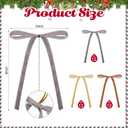 36 Pcs Khaki Velvet Bows Christmas Tree Ornaments Premade Brown Beige Vintage Velvet Ribbon Bows Neutral Ornaments for Tree Garland Wreath Indoor Xmas Decorations, Width of 3/8"