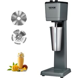 VEVOR Milkshake Machine, 375W Milkshake Maker Mixer, Single Head Drink Mixer Blender Machine, 3-Speed Milkshake Blender with 820ml Stainless Steel Cup for Commercial
