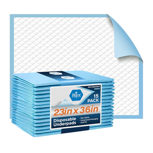 Disposable Chux Pads 23in X 36in, Super Absorbent Bed Pads for Incontinence, Underpads for Adults, Kids, Pets (2 Count (Pack of 1) Blue/White)