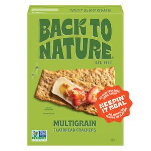 Back to Nature Multigrain Flatbread Crackers, Non-GMO, Plant-Based Snack Cracker, Made with Wheat Flour & Whole Grains, Snack Happy, 5oz Box (EXP 07/05/26)