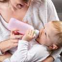 2 x Dr. Brown's Options+ Narrow Glass Bottle Sleeve, 100% Silicone, Pink, BPA-Free, 8 oz, 1-Pack