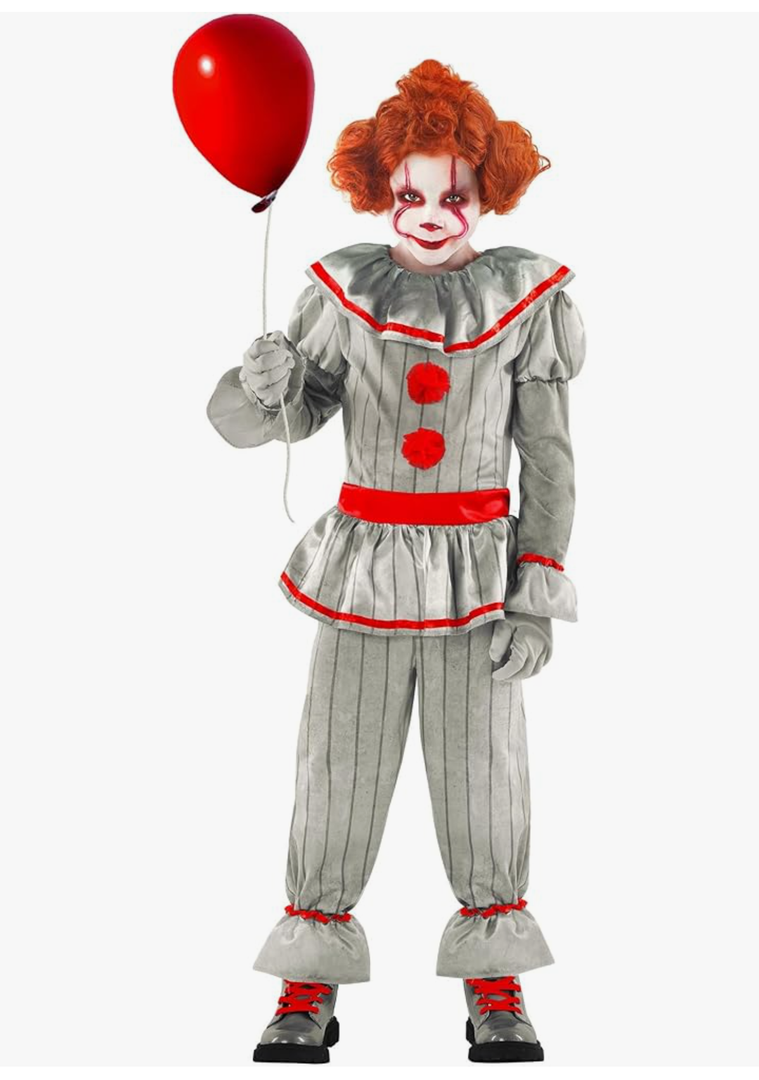 Morph Scary Clown Costume - Boys' Scary Clown Halloween Costume, XL