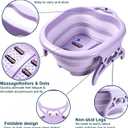 Foldable Foot Spa Bath Massager with Massage Rollers, Collapsible Foot Soak Tub with Non-Slip Legs & Handle, Portable Pedicure Basin for Soaking Feet, Relieve Foot Fatigue, Home Use, Space Saving