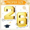 2 Pcs 13.7" 26 Cardboard Charcuterie Numbers Fillable Graduation Board Number Large Fillable Numbers 2026 Letters Trays for Food Chocolate Candy School Congrats Grad Party Supplies(Gold)
