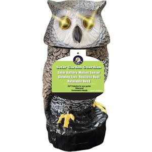 Solar Powered Garden Owl with Motion Detection, Rotating Head, Realistic Hoots and Silent Mode, Outdoor Statue and Sculpture, Owl Decoration for Home, Garden, Patio and Lawn