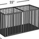 LURIVA Steel Tube Heavy Large Dog Crate with Mat Base, 55" L x 32" H Dog Crates for Medium Large Dogs, Big Dog Cage, Dog Kennel, Puppy Dog Playpen with Top, Pet Cage, Indoor, Black3