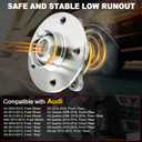2Pcs 513301 Front/Rear Wheel Bearing Hub Assembly Compatible with Audi A4 A5 A6 2012-2014, A4/A5/A6/A7/A8 Quattro 10-14, Allroad 13-16, Q5 2010-2015, for Audi S5 S6 S7 S8 RS5 2013-2015, 5 Lugs w/ABS