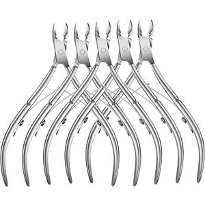 5 Packs Cuticle Trimmer, Cuticle Nippers Professional Stainless Steel Cuticle Cutter Clippers Cuticle Remover, Pedicure Manicure Tools for Fingernails and Toenails