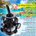 E-cowlboy 262506 1-1/2-Inch 6-Way Clamp Style Multiport Valve Top Mount for Tagelus/Sta-Rite Cristal-Flo II/Meteor/Sand Dollar/StarBright Pool and Spa Sand Filter Black
