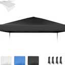 1010 Canopy Replacement Top, Pop Up Canopy Replacement Tent Cover for Straight Leg Frame, Waterproof Canopy Top Cover for Garden Patio Camping (Top Only)(Black) (10'x10' 420D Oxford Cloth)