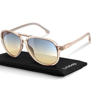 livho Trendy Polarized Aviator Sunglasses Women Men, Retro Sun Glasses for Women Men 2025, Oversized UV Protection Shades