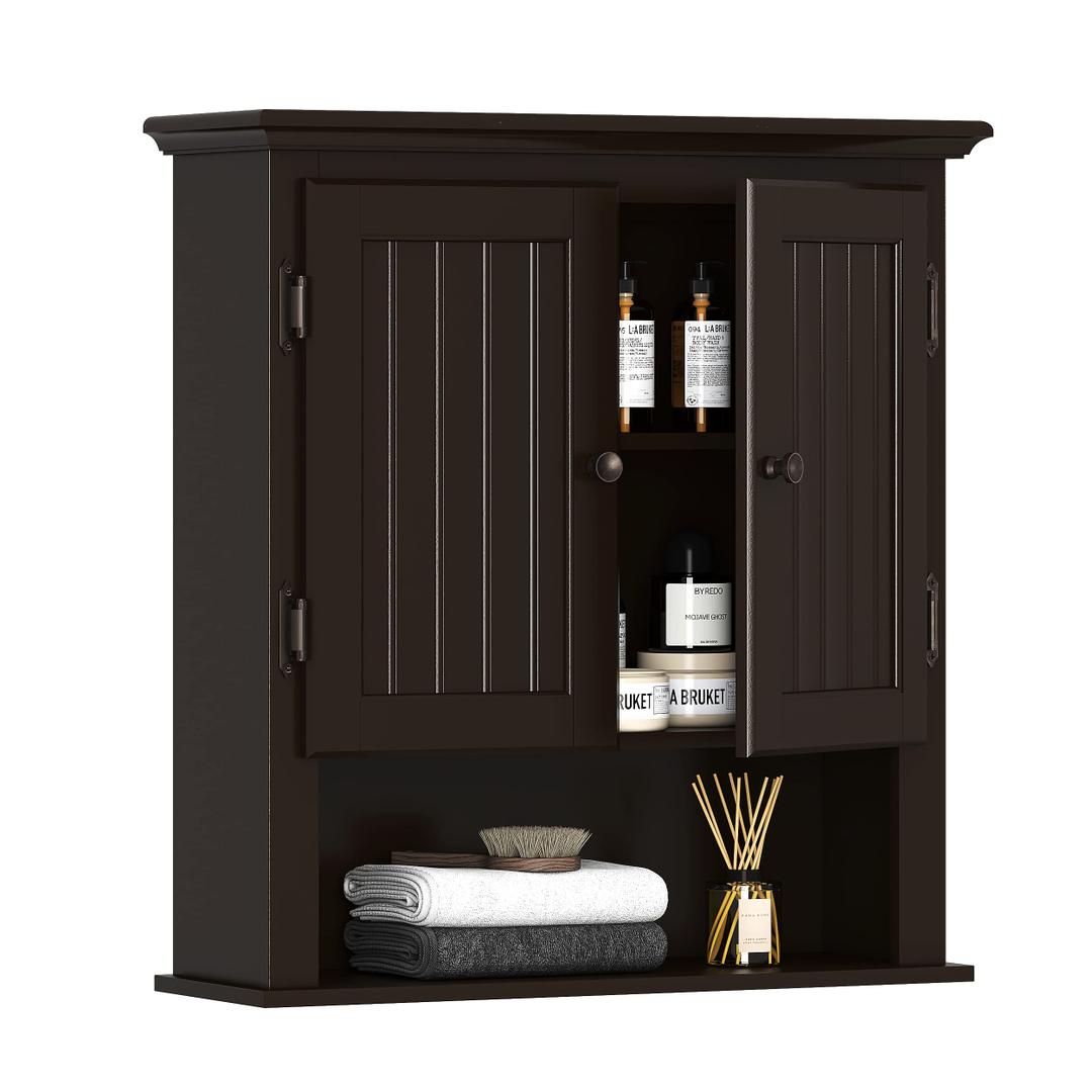 UTEX Medicine Cabinet, Bathroom Storage Cabinet Wall Mounted, Espresso