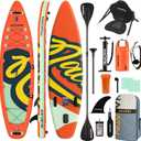 NACATIN Inflatable Stand Up Paddle Board with Kayak Seat,10'6"Upgrade Version Blow Up Paddle Boards for Adults with Premium SUP Accessories&Backpack,Adjustable Paddle,Camera Mount,Fins,Hand Pump