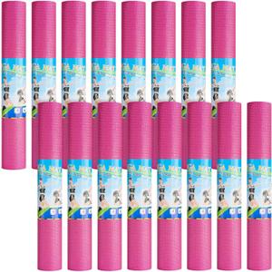 16 Pack 3 mm Thick Yoga Mat Bulk, Exercise Workout Non Slip Fitness Pad for Women Gym Home Yoga Pilates, Reliable Sturdy Material and Easy to Clean (Rose Red)