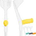 MySleeve - Crutch Handle Covers (set of 2) with Soft Gel Pads, Prevent Falling Crutches and Sore Hands, Hand Pain, Comfy Crutch Grips. Turquoise/Yellow/Black/Orange