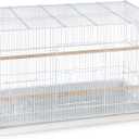 Prevue Pet Products Flight Cage Metal Steel Bird Crate, Multi-Bird Home Stackable Cage for Birds, Home Crate for Extra-Small Pet Parakeets, Finches, and More, White