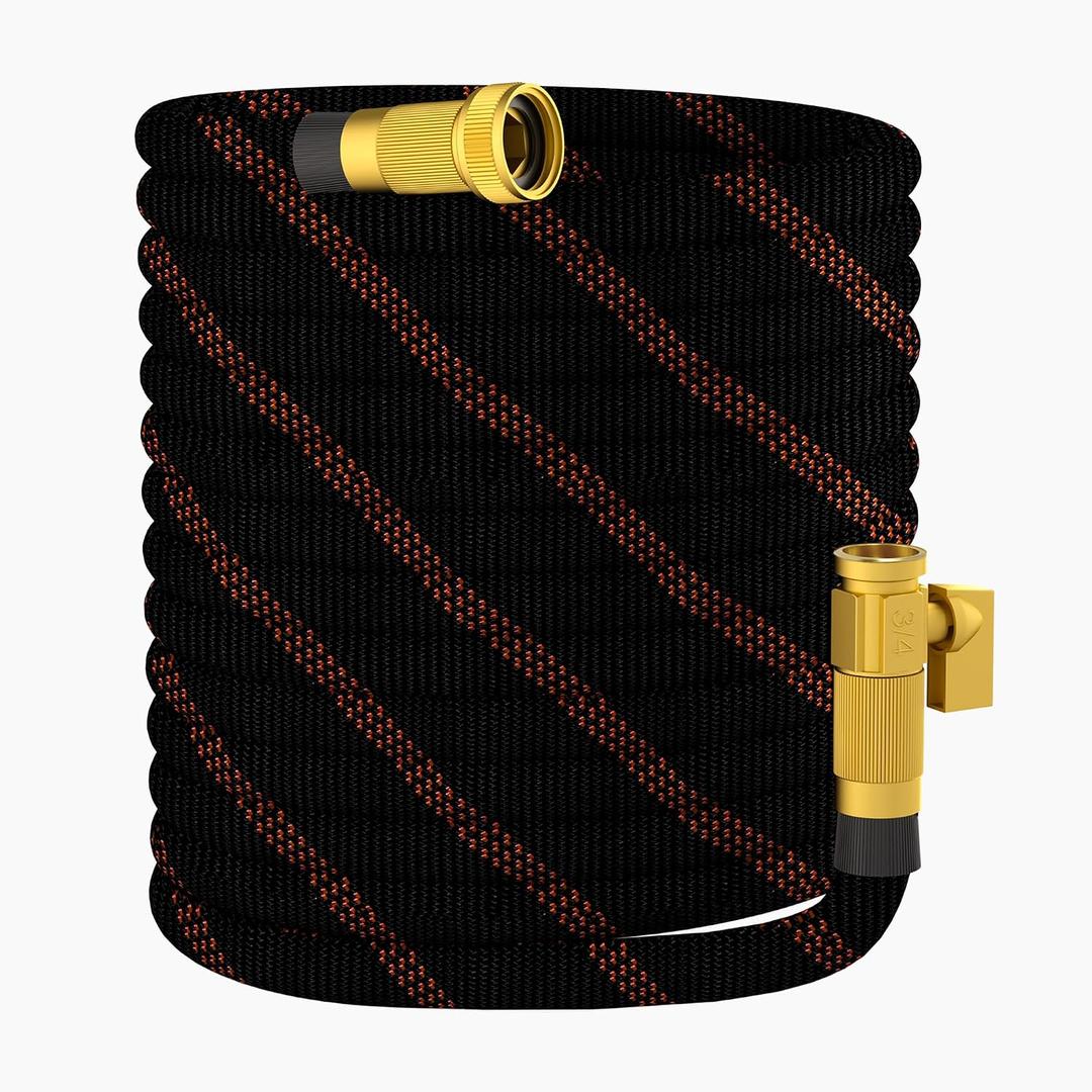 Garden Hose 50ft - Non-Expandable, Flexible, Kink-Free - 3/4'' Fitting High-Pressure & Lightweight Garden Water Hose with Burst Resistance - All-Weather Use for Gardens, Car Washing & Pet Care