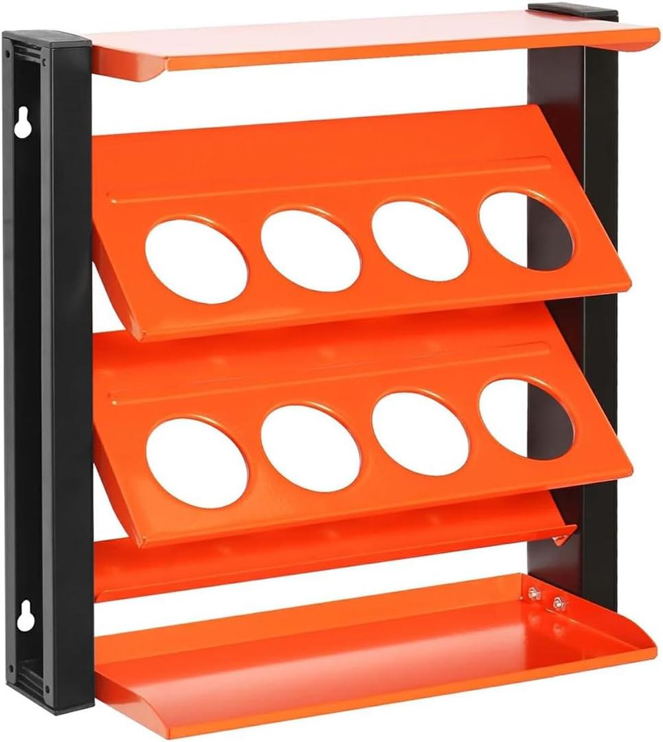 Space Efficient Wall Mounted Sprayer Bottle Organizers With 8 Slots Fit For Paint Can Efficient Tool Storage In Workshop Can Rack