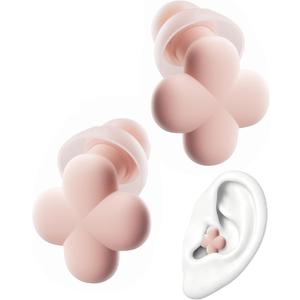 Bloom Ear Plugs for Small Ear Canals, Ultra-Comfy Patented Qufits Tips, Noise Cancelling, Reusable Silicone Earplugs for Sleeping, Study Stylish Feminine Design (Blush) Mothers Day Gifts