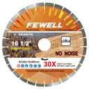 FEWELL 16 1/2 inch Bridge Saw Blade for Cutting Granite, 420mm Silent Core Diamond Blade with 15mm Segment and 60mm Arbor