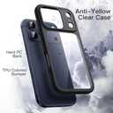 JETech Case for iPhone 17 Pro 6.3-Inch, Shockproof Phone Bumper Cover, Solid Color Matte TPU Frame, Anti-Scratch Clear Back (Black)