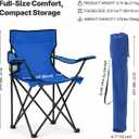 4-Pack Folding Camping Chairs, Portable for Beach & Lawn (Blue)