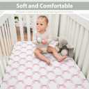 Pink Bows Ribbon Baby Crib Sheets for Girl 52"x28" Pastel Pink Ribbons Soft Stretchy Fitted Crib Mattress Covers Watercolor Bows Girly Nursery Baby Sheet for Standard Crib & Toddler Mattress Pad (One size)