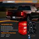 Tail Lights Assembly Compatible with 2014-2019 Chevy Silverado 1500 2500HD 3500HD Rear Brake Taillight Left & Right Side with Bulbs and Harness, Replace GM2801261 23141275 GM2800261 23431875