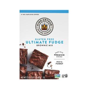 King Arthur Gluten Free Fudge Brownie Mix: Rich, Chocolatey Dessert for Celiac and Non-GMO Diets - Certified Kosher Baking Mix, Easy to Prepare, 17 oz Box for Delicious Homemade Brownies