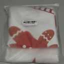 Estmy Cute Gingerbread Man Christmas Fabric Shower Curtain Sets, Xmas Tree Gingerbread House Candy Cane Holiday Festive Christmas Bathroom Shower Curtains Retro Aesthetic Xmas Bathroom Decoration