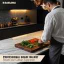 Babilonia Walnut Cutting Board - 17" x 13" x 1" Professional and Heavy Duty Non Toxic Wood Chopping Board, Wooden Charcuterie Boards & Butcher Block with Handles (Oil Bottle Included)
