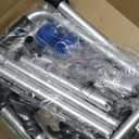 Folding Walker with 2 Precut Tennis Balls, 5" Wheels Lightweight Walkers for Seniors and Adults, Supports Up to 350 Pounds, Adjustable Height, Compact Standard Walker