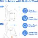 Roslim Toddler Tower with Wheels, Adjustable Height Learning Tower, White, 21"D x 18.5"W x 35.4"H